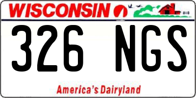 WI license plate 326NGS
