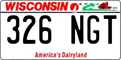 WI license plate 326NGT