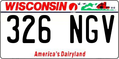 WI license plate 326NGV