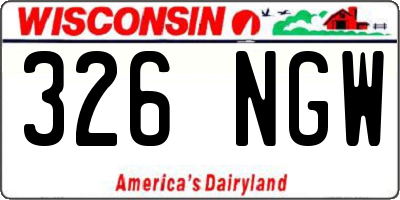 WI license plate 326NGW