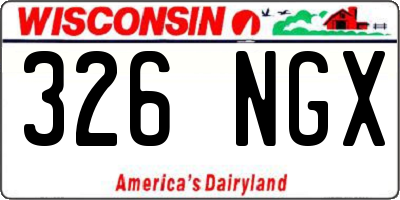WI license plate 326NGX