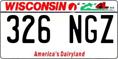 WI license plate 326NGZ