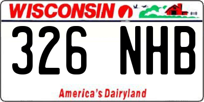 WI license plate 326NHB