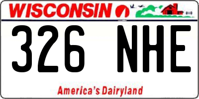 WI license plate 326NHE