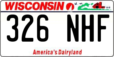 WI license plate 326NHF