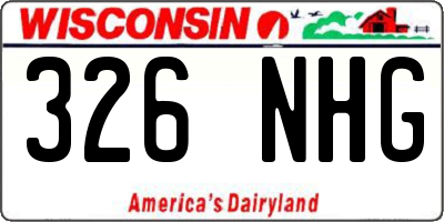 WI license plate 326NHG