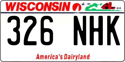 WI license plate 326NHK