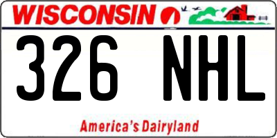 WI license plate 326NHL