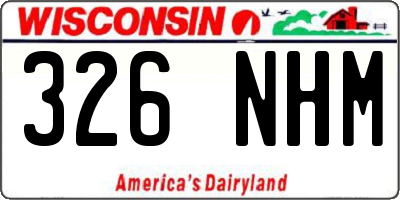 WI license plate 326NHM