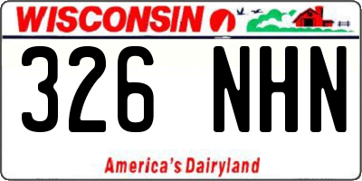 WI license plate 326NHN