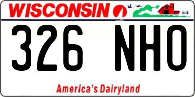 WI license plate 326NHO