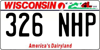 WI license plate 326NHP