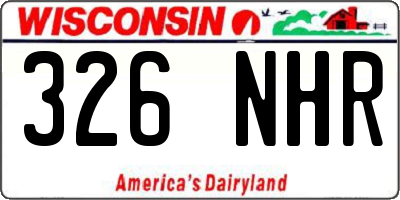 WI license plate 326NHR