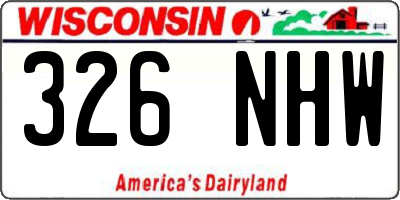 WI license plate 326NHW