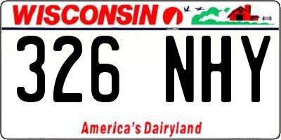 WI license plate 326NHY