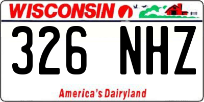 WI license plate 326NHZ