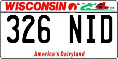 WI license plate 326NID