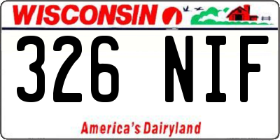 WI license plate 326NIF