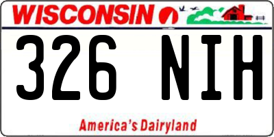 WI license plate 326NIH