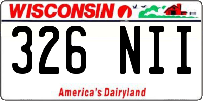 WI license plate 326NII