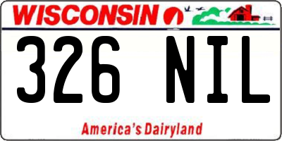 WI license plate 326NIL