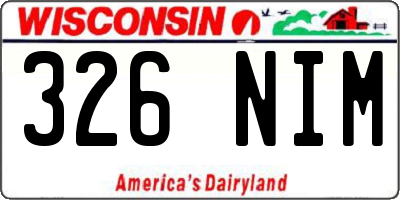 WI license plate 326NIM