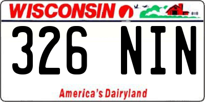 WI license plate 326NIN