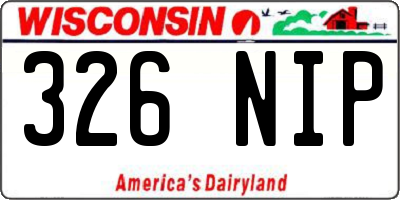 WI license plate 326NIP