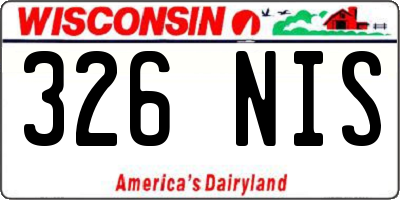 WI license plate 326NIS