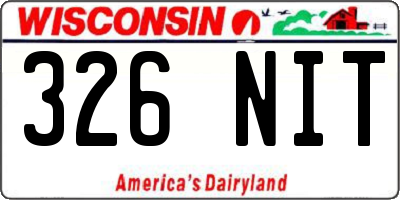 WI license plate 326NIT