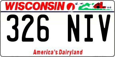 WI license plate 326NIV