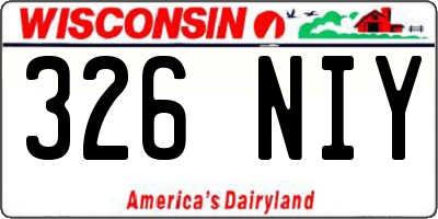 WI license plate 326NIY