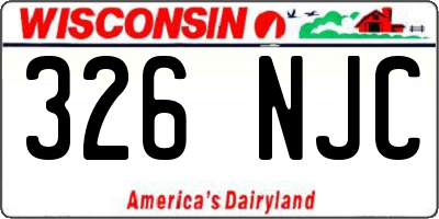 WI license plate 326NJC