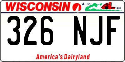 WI license plate 326NJF