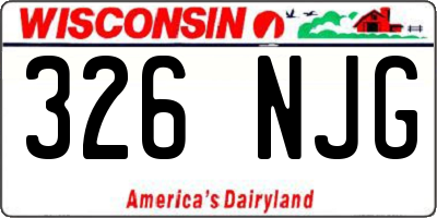 WI license plate 326NJG