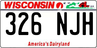 WI license plate 326NJH