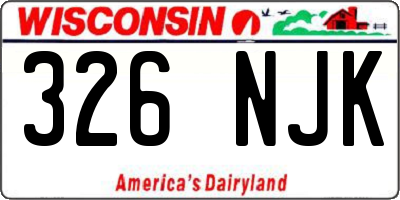 WI license plate 326NJK