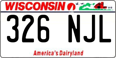 WI license plate 326NJL