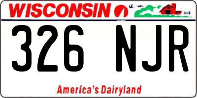WI license plate 326NJR