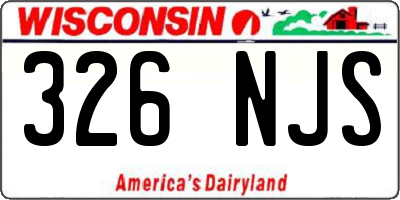 WI license plate 326NJS