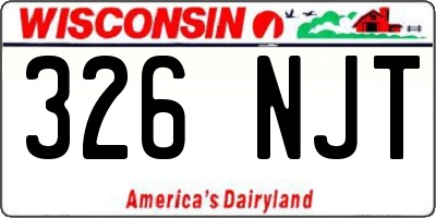 WI license plate 326NJT