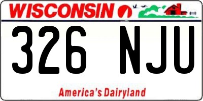 WI license plate 326NJU