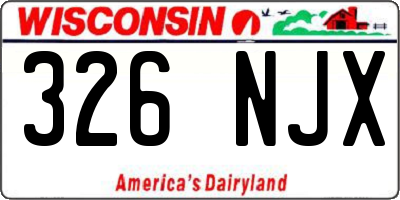 WI license plate 326NJX