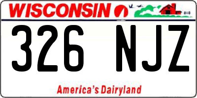 WI license plate 326NJZ
