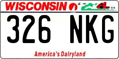 WI license plate 326NKG