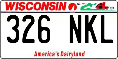 WI license plate 326NKL