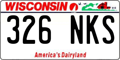 WI license plate 326NKS