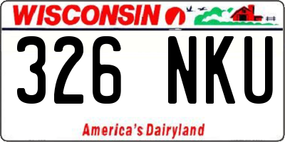 WI license plate 326NKU