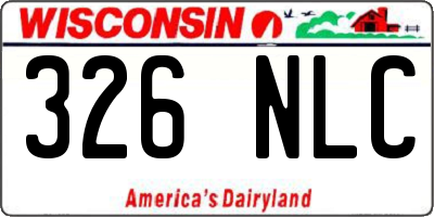 WI license plate 326NLC
