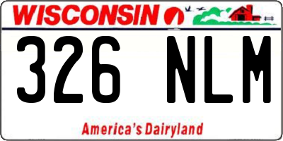WI license plate 326NLM